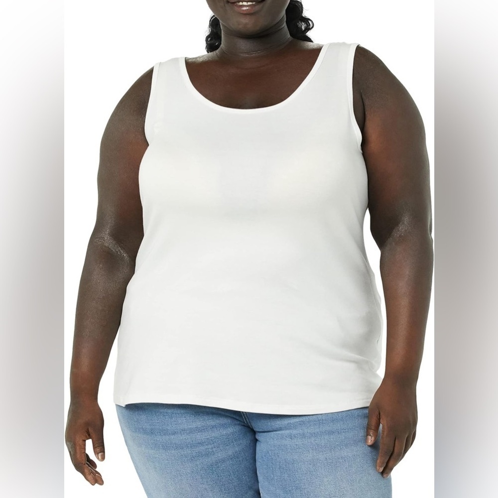 0315 - AMAZON ESSENTIALS Women’s 6X White Tank Top 2PK